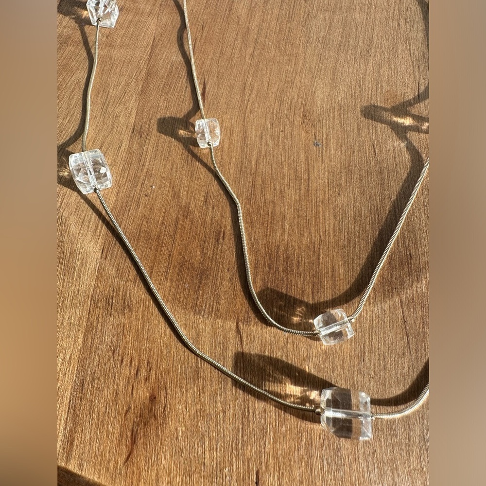 Joe Fresh Gold and Clear Gem Double Necklace - Picture 2 of 4